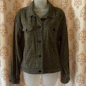 Talbots soft gray bomber style blazer jacket M